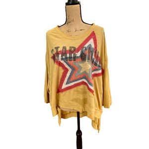 Magnolia Pearl Star Child Appliqué Hi Lo T-shirt